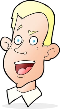 cartoon male face vector
