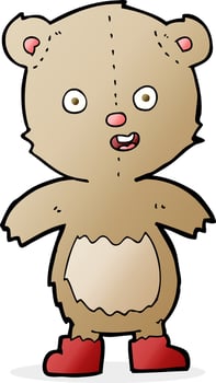 cartoon happy teddy bear in boots vector