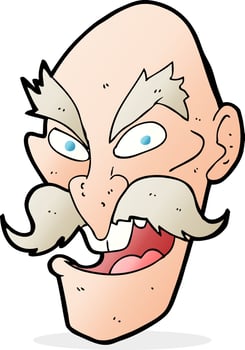 cartoon evil old man face vector