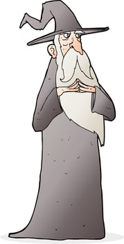 cartoon old wizard vector