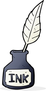 cartoon ink bottle vector