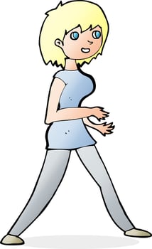 cartoon woman walking vector