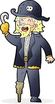 cartoon pirate captain vector