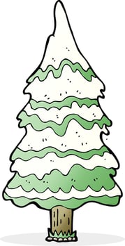 cartoon christmas tree vector