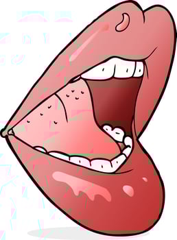 cartoon open mouth vector