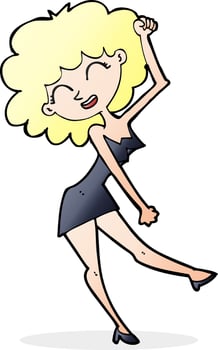 cartoon dancing woman vector