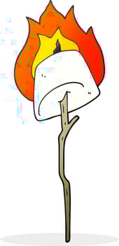 cartoon toasted marshmallow vector