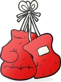 cartoon boxing gloves vector