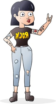 cartoon rock girl vector