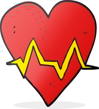 cartoon heart rate pulse symbol vector