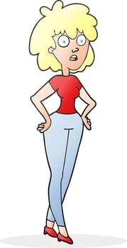 cartoon surprised woman vector