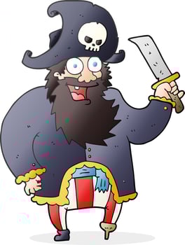 cartoon pirate captain vector