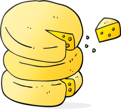 cartoon cheese wheel vector