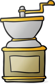 cartoon coffee bean grinder vector