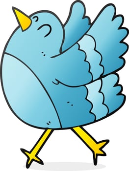 cartoon happy bird vector