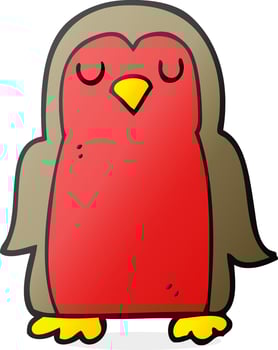 cartoon christmas robin vector