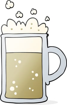 cartoon tankard of beer vector
