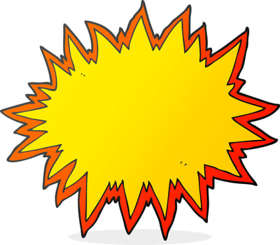 cartoon explosion sign vector
