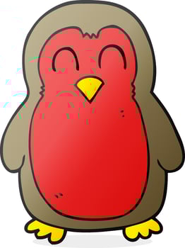 cartoon christmas robin vector