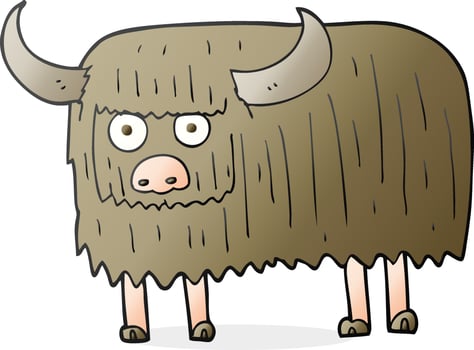 cartoon hairy cow vector
