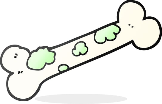 cartoon moldy old bone vector