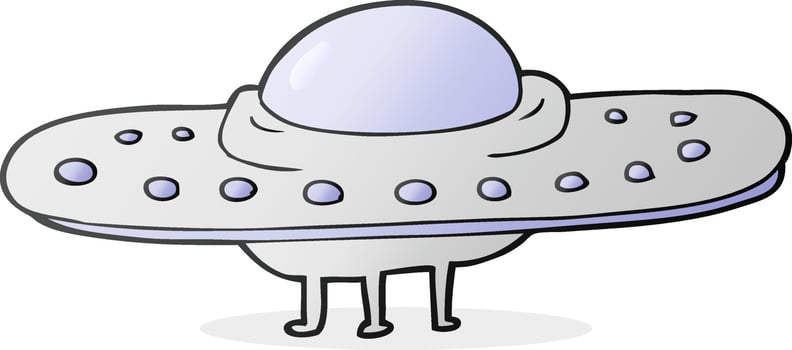 cartoon flying saucer vector