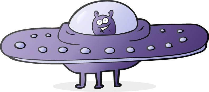 cartoon flying saucer vector