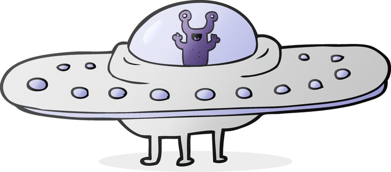 cartoon flying saucer vector