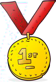cartoon first place medal vector
