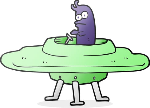 cartoon flying saucer vector