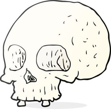 cartoon old skull vector