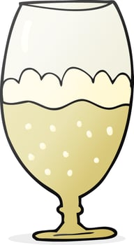 cartoon beer in glass vector