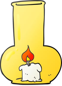 cartoon old glass lamp and candle vector