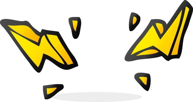 cartoon decorative doodle lightning bolts vector
