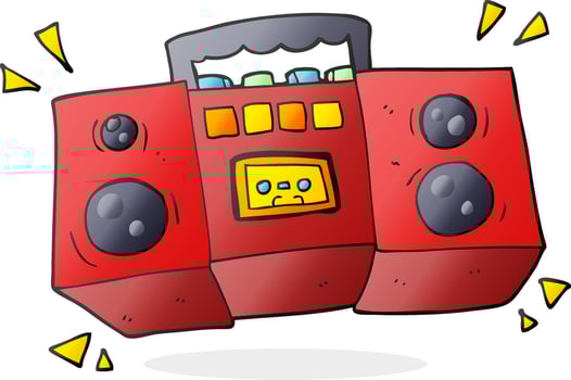 cartoon cassette tape player vector