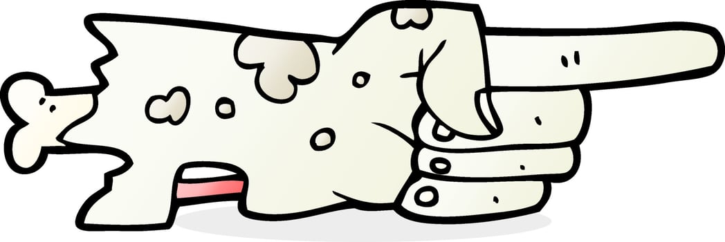 cartoon pointing zombie hand vector