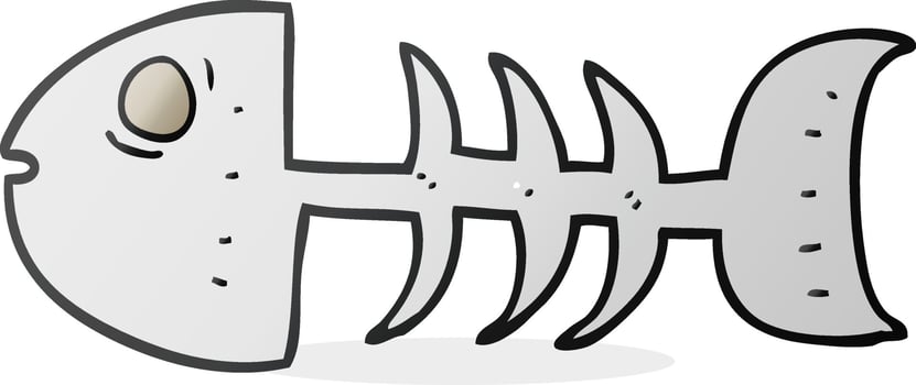 cartoon fish bones vector