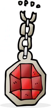 cartoon huge gem pendant vector
