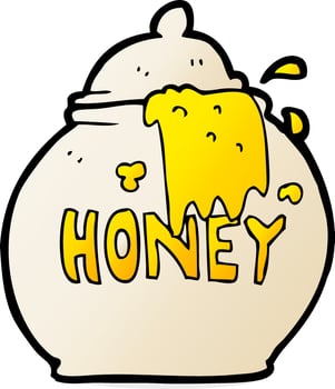 cartoon honey pot vector