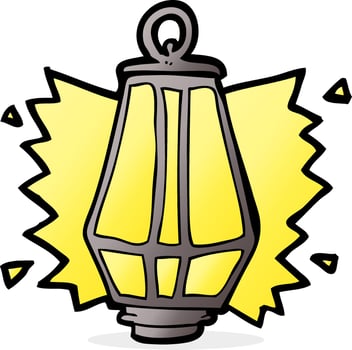 cartoon lantern shining vector