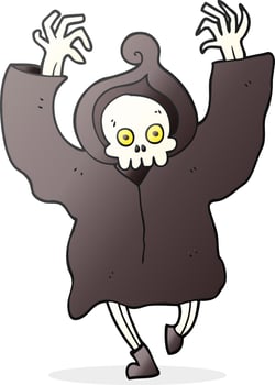 cartoon dancing death skeleton vector