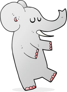 cartoon dancing elephant vector