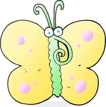 doodle character cartoon butterfly vector