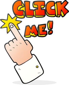 click me cartoon sign vector