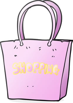 cartoon shopping bag vector