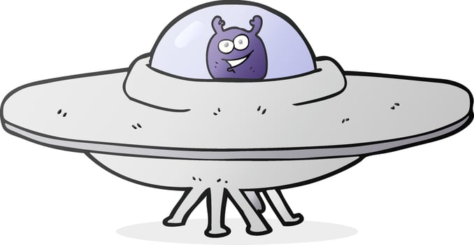 cartoon flying saucer vector