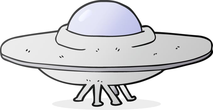 cartoon flying saucer vector