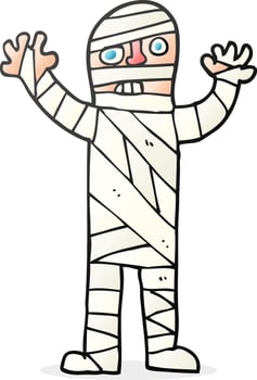 cartoon bandaged mummy vector