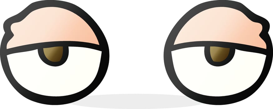 cartoon tired eyes vector