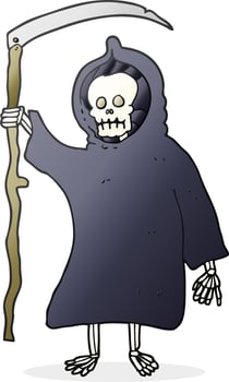 cartoon spooky death figure vector